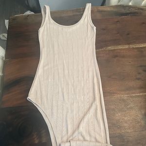 Nude high slit dress